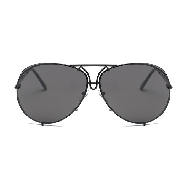 SAVANNAH | Black On Black Oversized Aviator Sunglasses | Rivets 