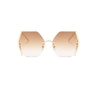 KHALISSI | Gold On D Brown/L Brown Geometric Oversized Sunglasses 