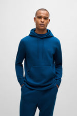 Stretch-cotton hoodie with sandwich logo