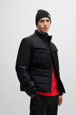 Mixed-material jacket with down filling