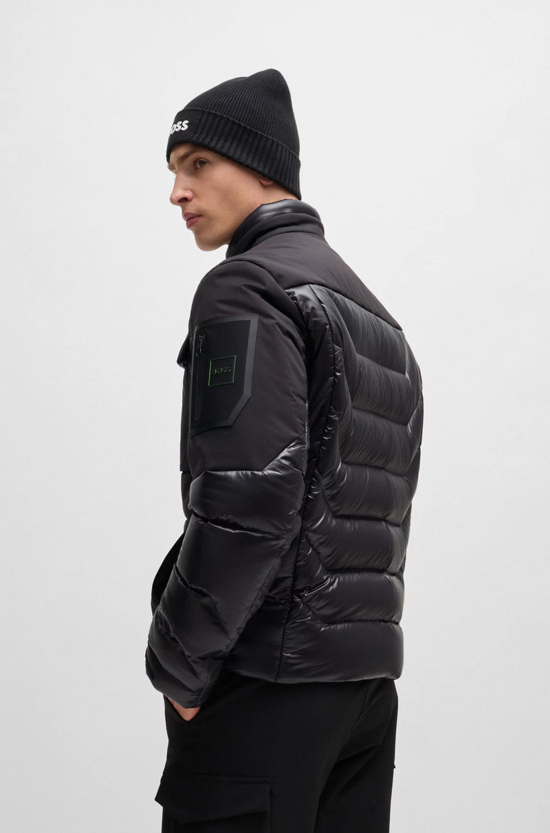 Mixed-material jacket with down filling