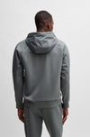 Cotton-blend zip-up hoodie with decorative reflective logo