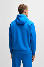 Cotton-blend zip-up hoodie with decorative reflective logo