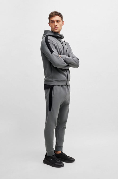 Stretch-cotton tracksuit with logo prints