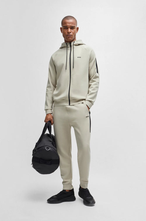 Stretch-cotton tracksuit with logo prints