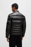 Nappa-leather regular-fit jacket with mixed quilting