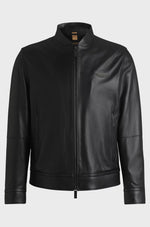 BOSS x ASTON MARTIN leather jacket with water-repellent finish