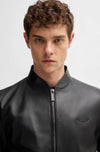 BOSS x ASTON MARTIN leather jacket with water-repellent finish