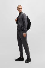 Interlock-cotton tracksuit with logo details