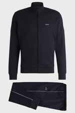 Interlock-cotton tracksuit with logo details