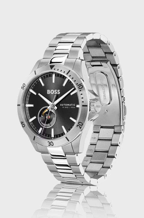 Stainless-steel watch with Japanese automatic movement