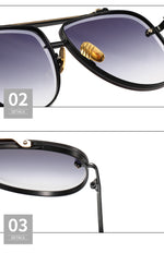 MONTANA | Gold On Grey/Orange Mirror Oversized Aviator Sunglasses