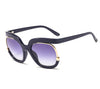 VALENCI | Black On Blue/Purple Smoke Oversized Sunglasses | Round 