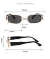 OBSESSION | Black/Gold On Black Rectangular Sunglasses | Gold Chain | Product Information