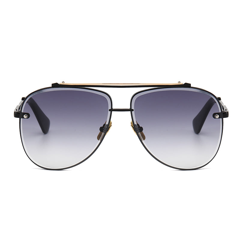 MONTANA | Black On Black/Blue Smoke Oversized Aviator Sunglasses