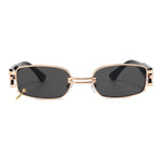 OBSESSION | Black/Gold On Black Rectangular Sunglasses | Gold Chain