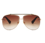 MONTANA | Gold On Brown Smoke Oversized Aviator Sunglasses
