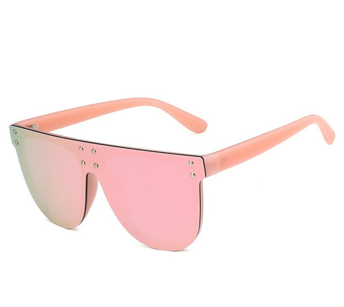 Pink On Pink Oversized Mirror Lens Sunglasses