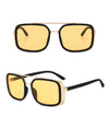 MOSCOW | Black On Black/Yellow Rectangle Oversized Sunglasses  