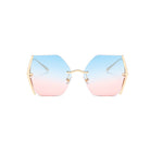 KHALISSI | Gold On Blue/Pink Geometric Oversized Sunglasses 