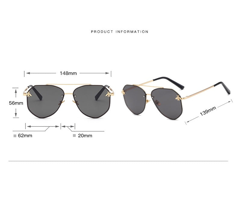 Gold On Black Oversized Aviator Sunglasses | Product info